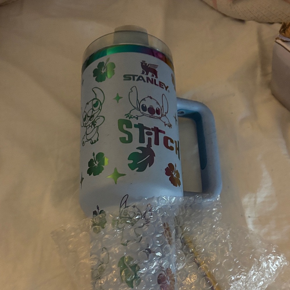 Stanley Blue Stitch Mug with Colorful Design